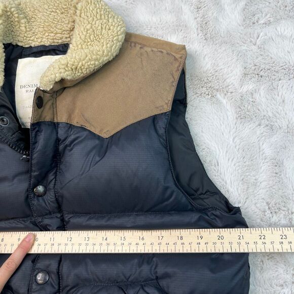 Ralph Lauren Denim & Supply Vest Mens Medium Down Puffer Vest Sherpa Collar - Picture 9 of 11